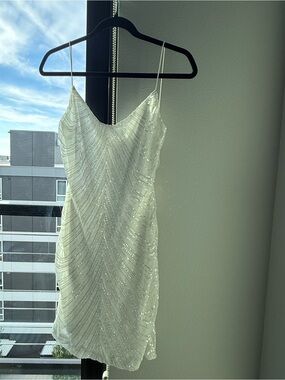 Windsor White Sequin Mini Slip Dress